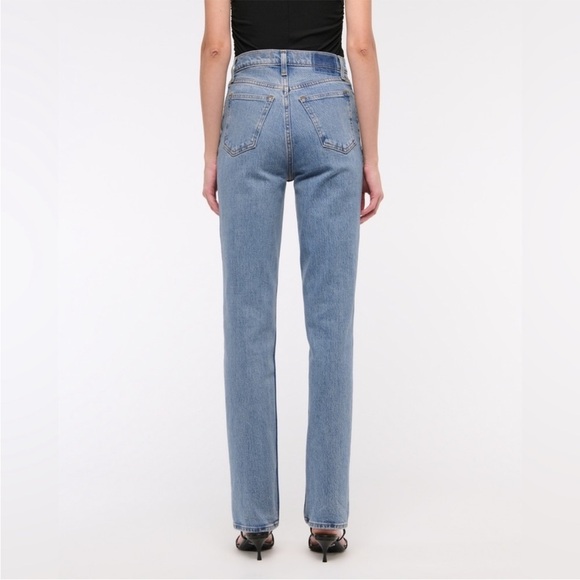 Abercrombie & Fitch The ‘90s Straight High Rise Jeans Size 27 / 4 Curve Love - Picture 2 of 6